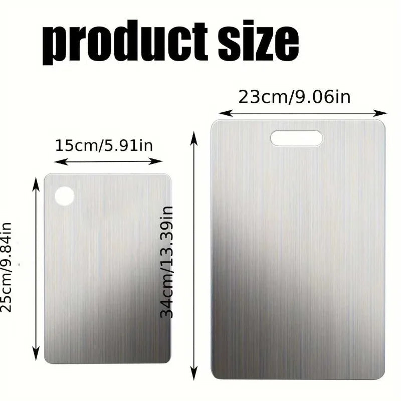 2Pcs Stainless Steel Cutting Board Set - Heavy Duty Non-Slip for Meat & Vegetables | BPA Free & Rust Proof