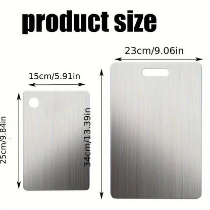 2Pcs Stainless Steel Cutting Board Set - Heavy Duty Non-Slip for Meat & Vegetables | BPA Free & Rust Proof