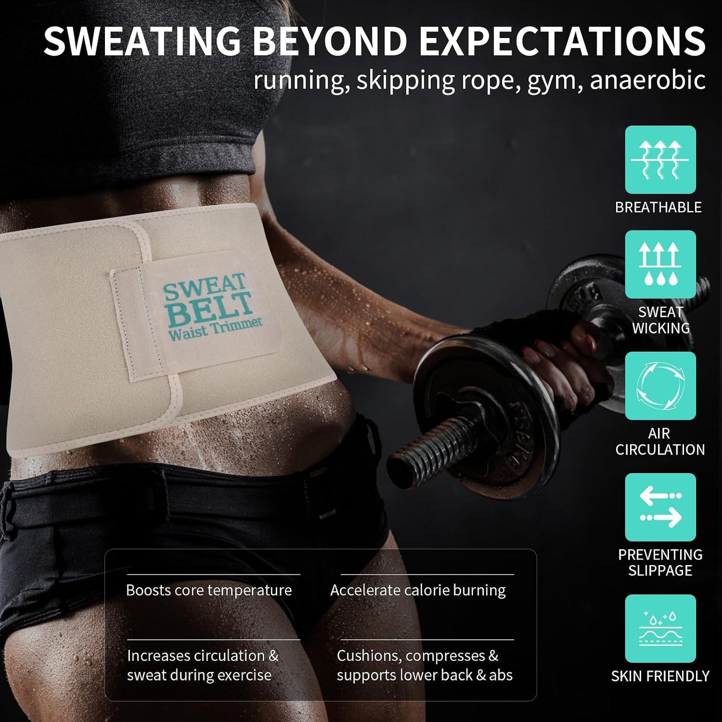 Waist Trainer for Women Sweat Band Trimmer Exercise Belt