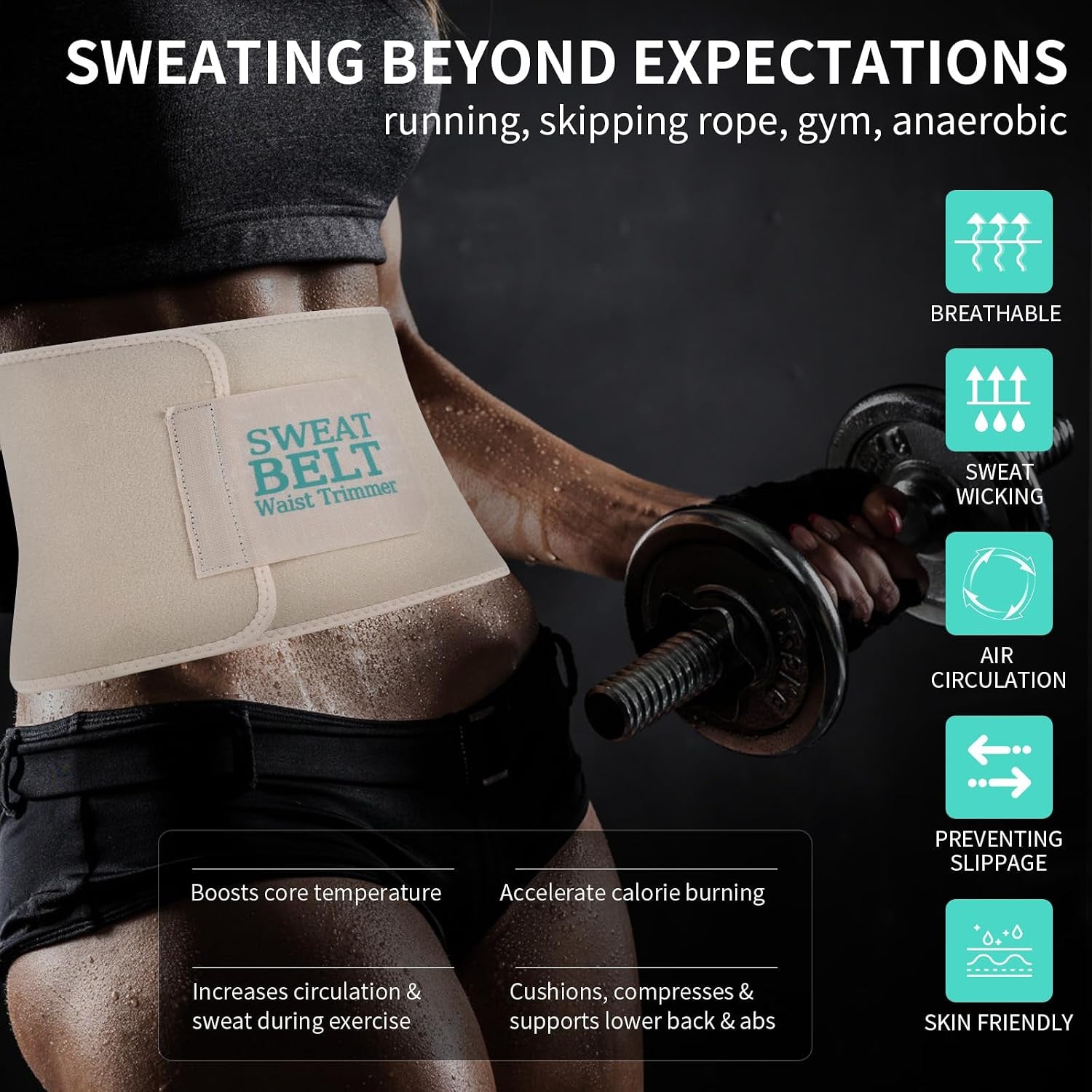 Waist Trainer for Women Sweat Band Trimmer Exercise Belt