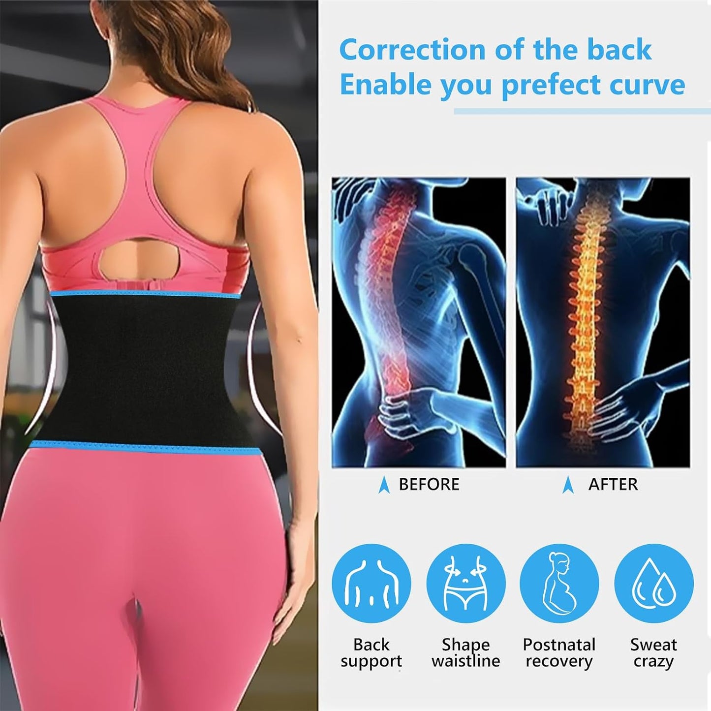 Waist Trainers for Women Belly Fat, Waist Sweat Band for Women
