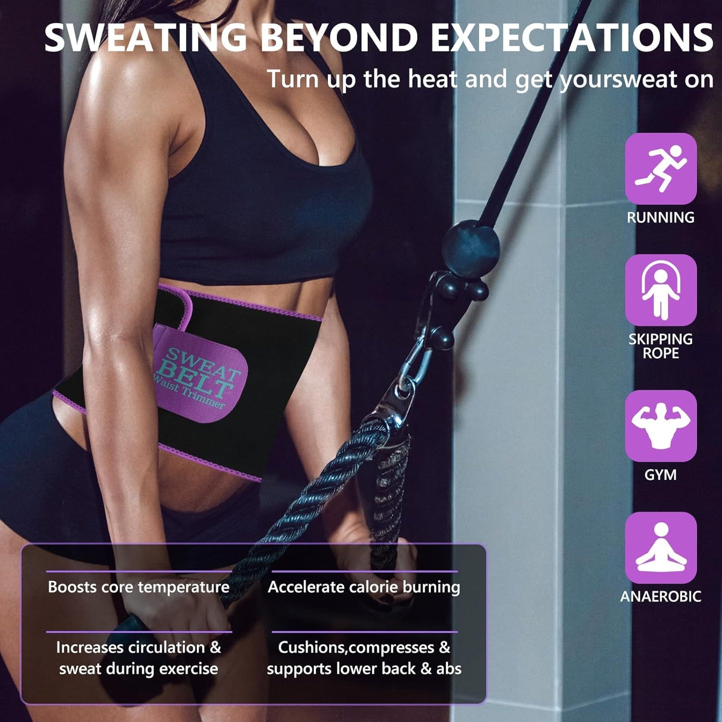 Waist Trainer for Women Sweat Band Trimmer Exercise Belt