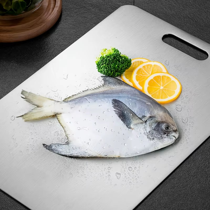 2Pcs Stainless Steel Cutting Board Set - Heavy Duty Non-Slip for Meat & Vegetables | BPA Free & Rust Proof