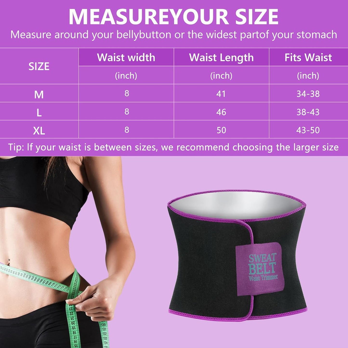 Waist Trainer for Women Sweat Band Trimmer Exercise Belt